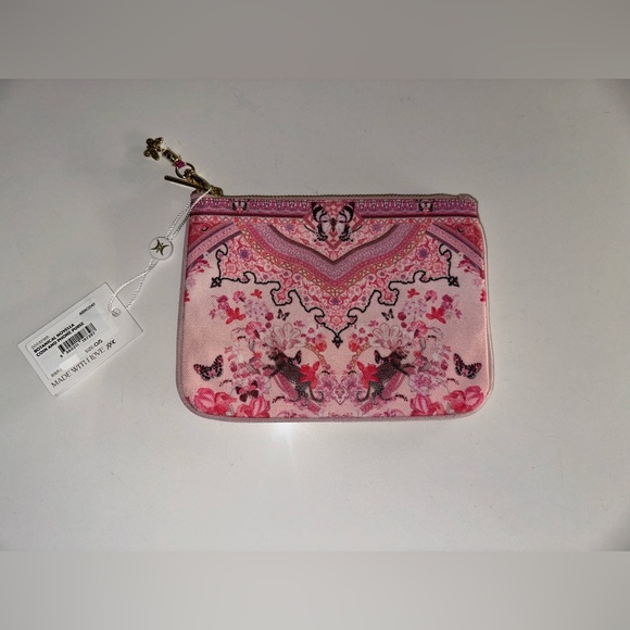 Camilla “Botanical Novella” pink floral boho small coin mini clutch pouch bag - Picture 3 of 5